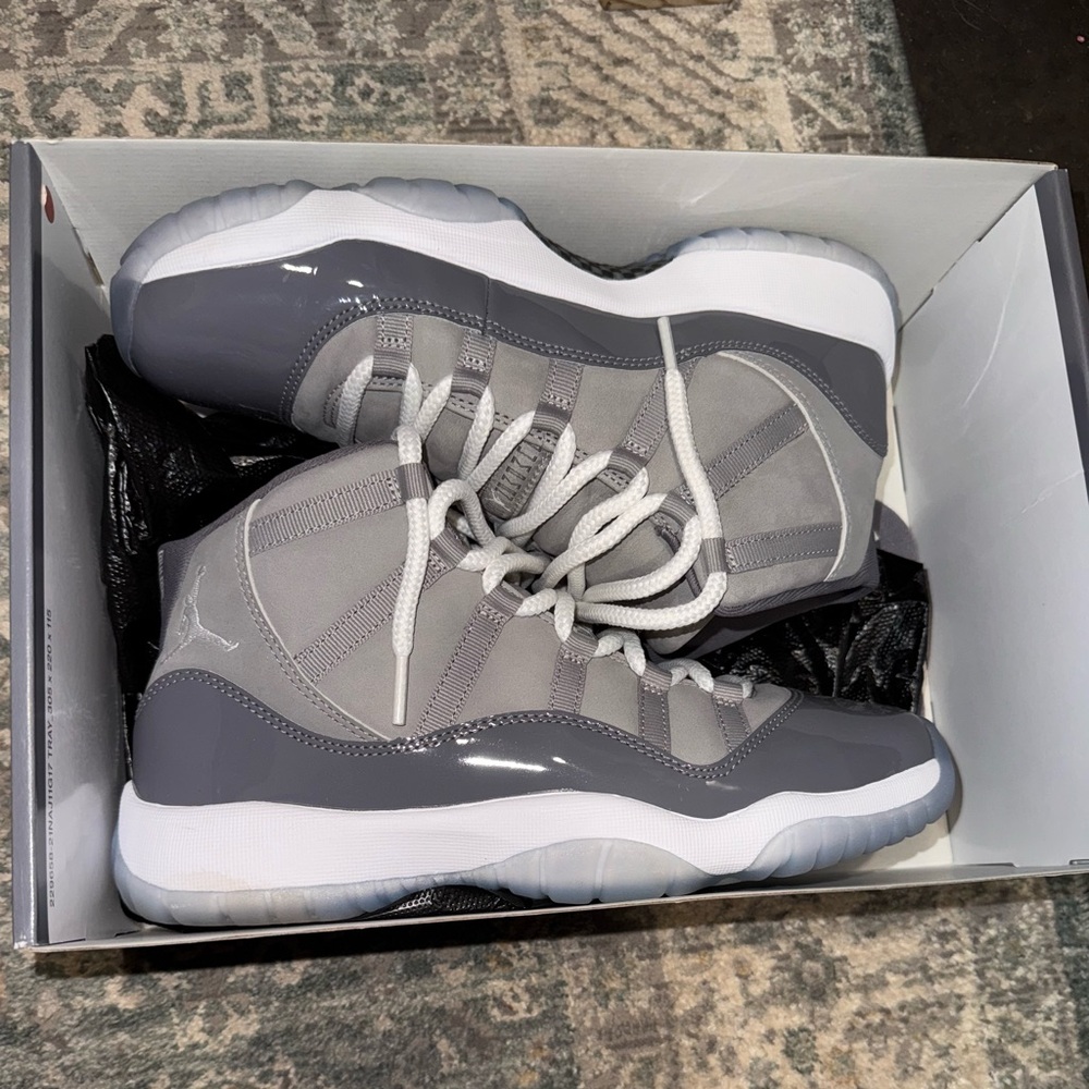 Air Jordan Retro 11 ‘Cool Grey’ Grey and White High-Top Sneakers